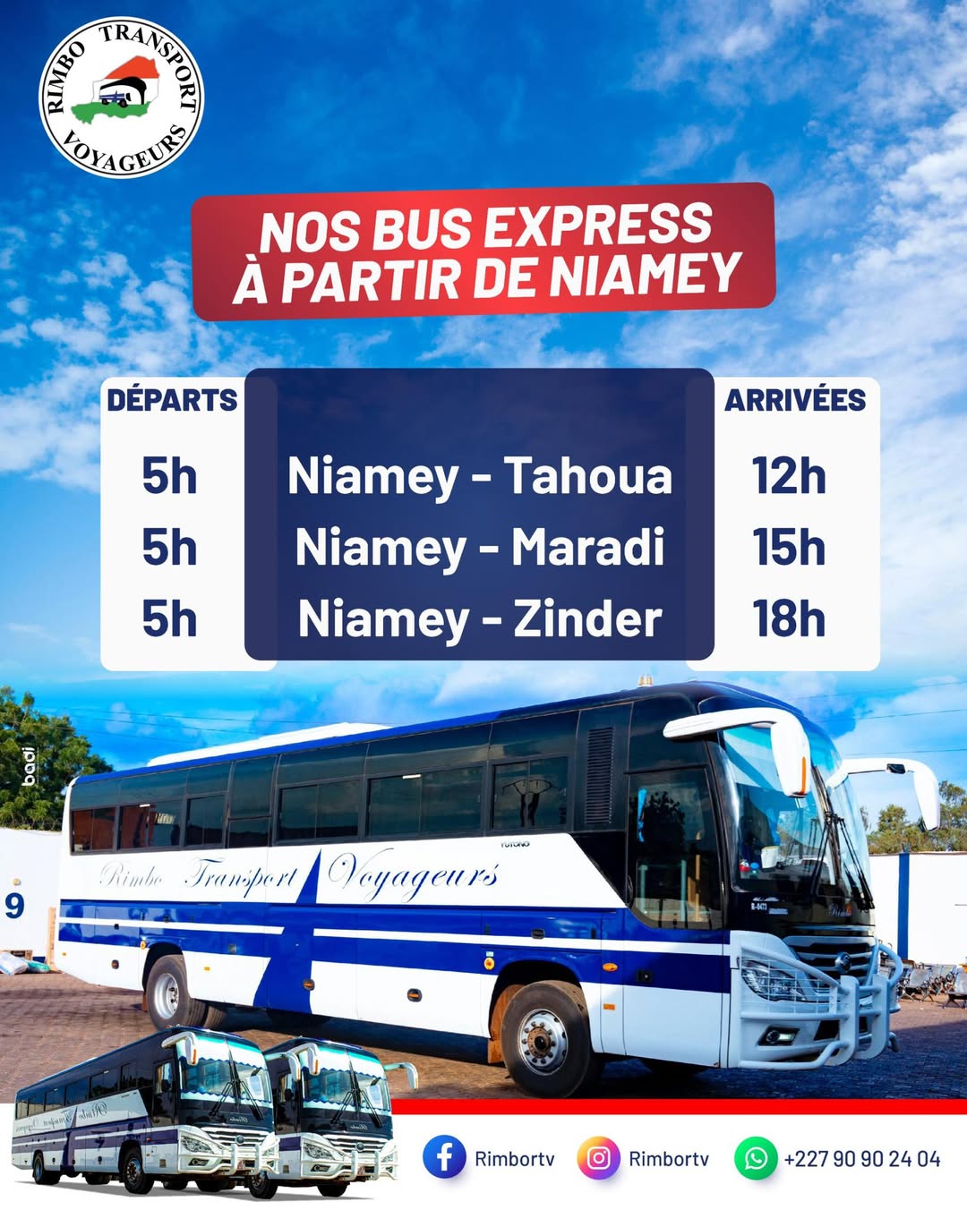 BUS express Niamey-Maradi -Tahoua - Zinder